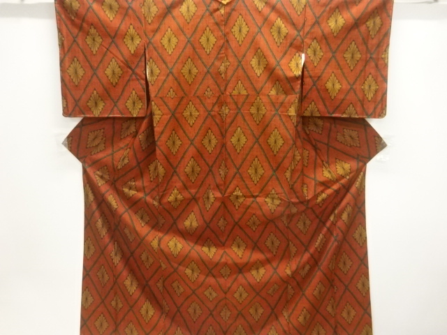 JAPANESE KIMONO / UNUSED TSUMUGI / WOVEN FLOWER